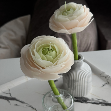 Beeswax flower "Ranunculus" with stem